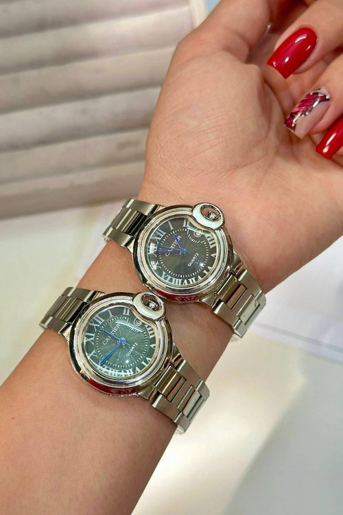 ساعت مچی زنانه طرح کارتیر بالن بلو صفحه مشکی تقویم دار