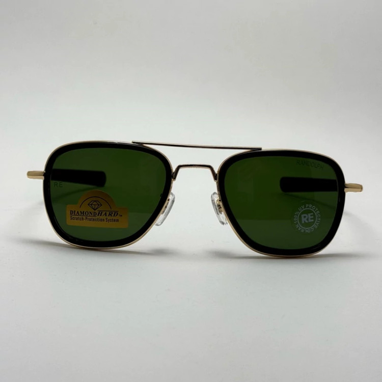 تصویر عینک آفتابی خلبانی فیوژن رندولف شیشه سنگ آنتی رفلکس سبز طلایی فول پک RANDOLPH FUSION 24K GOLD