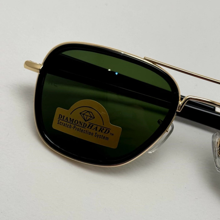 تصویر عینک آفتابی خلبانی فیوژن رندولف شیشه سنگ آنتی رفلکس سبز طلایی فول پک RANDOLPH FUSION 24K GOLD