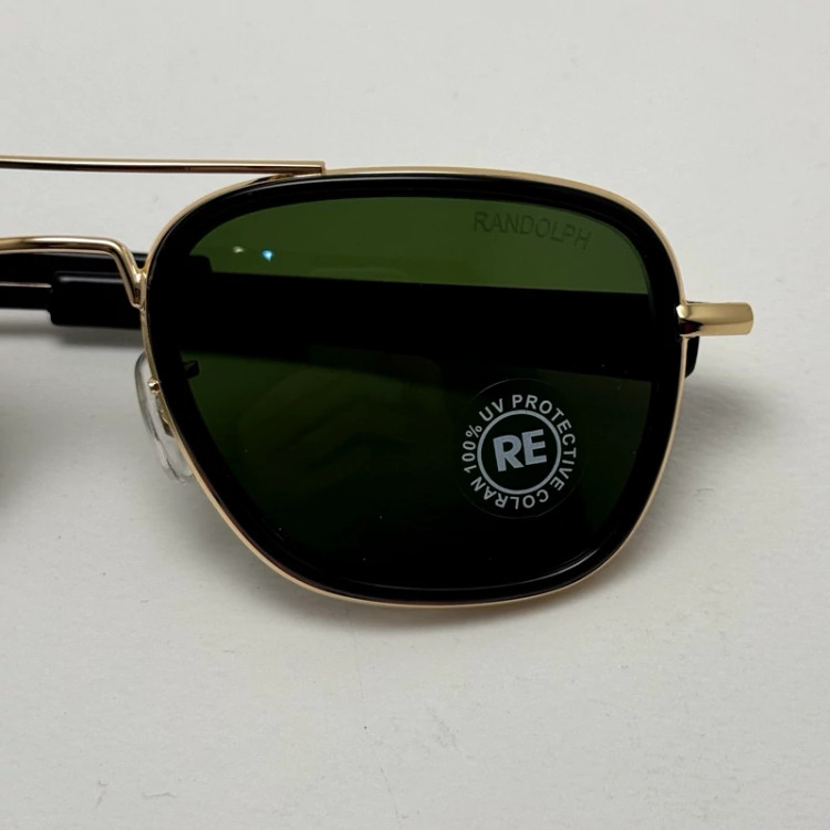 تصویر عینک آفتابی خلبانی فیوژن رندولف شیشه سنگ آنتی رفلکس سبز طلایی فول پک RANDOLPH FUSION 24K GOLD