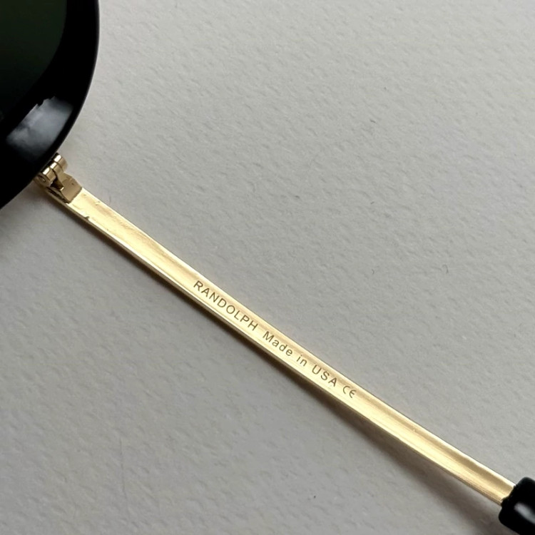 تصویر عینک آفتابی خلبانی فیوژن رندولف شیشه سنگ آنتی رفلکس سبز طلایی فول پک RANDOLPH FUSION 24K GOLD