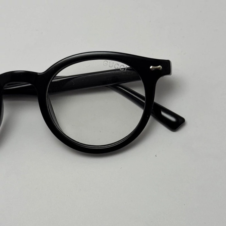 تصویر فریم عینک طبی بلوکات گوچی GUCCI گرد مشکی