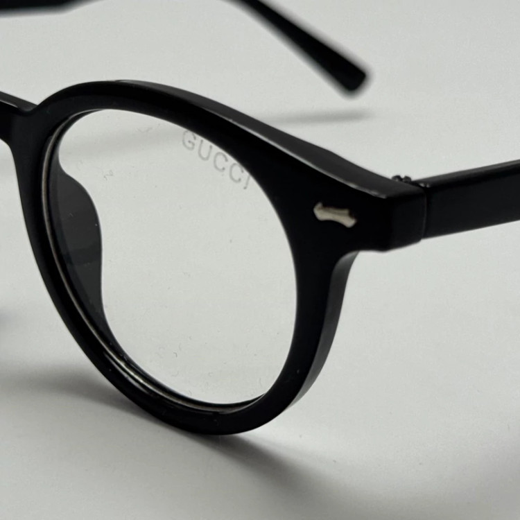 تصویر فریم عینک طبی بلوکات گوچی GUCCI گرد مشکی