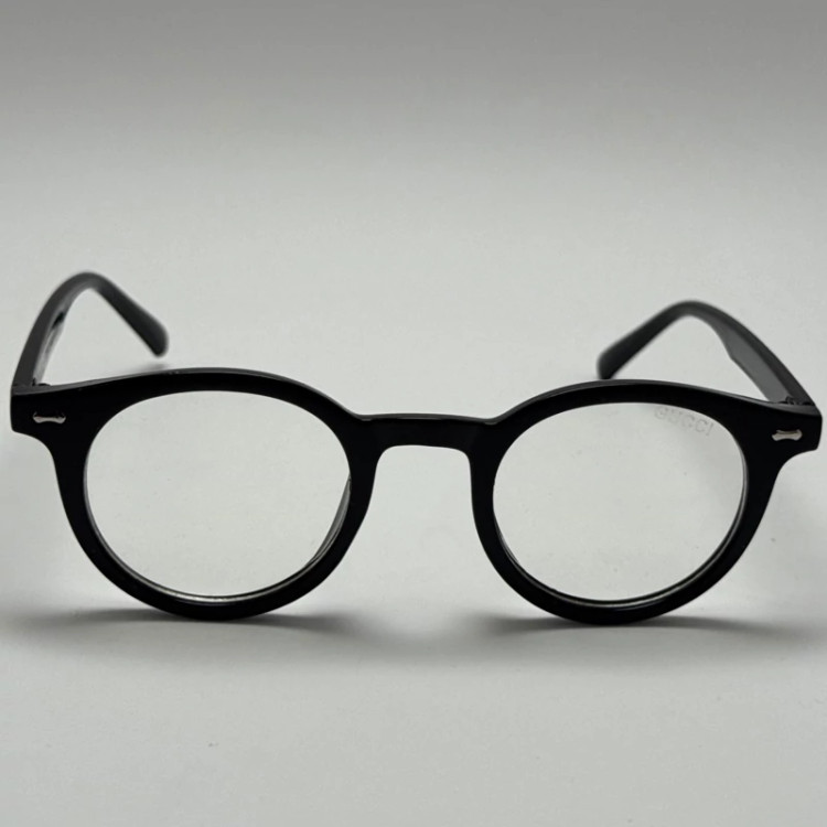 تصویر فریم عینک طبی بلوکات گوچی GUCCI گرد مشکی