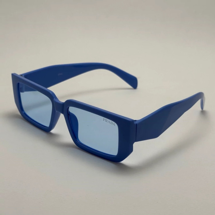 تصویر عینک آفتابی و شب پرادا PRADA مستطیلی آبی کد 2343