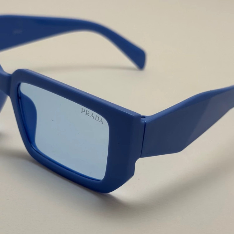 تصویر عینک آفتابی و شب پرادا PRADA مستطیلی آبی کد 2343