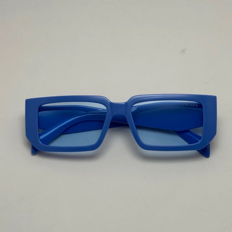 تصویر عینک آفتابی و شب پرادا PRADA مستطیلی آبی کد 2343