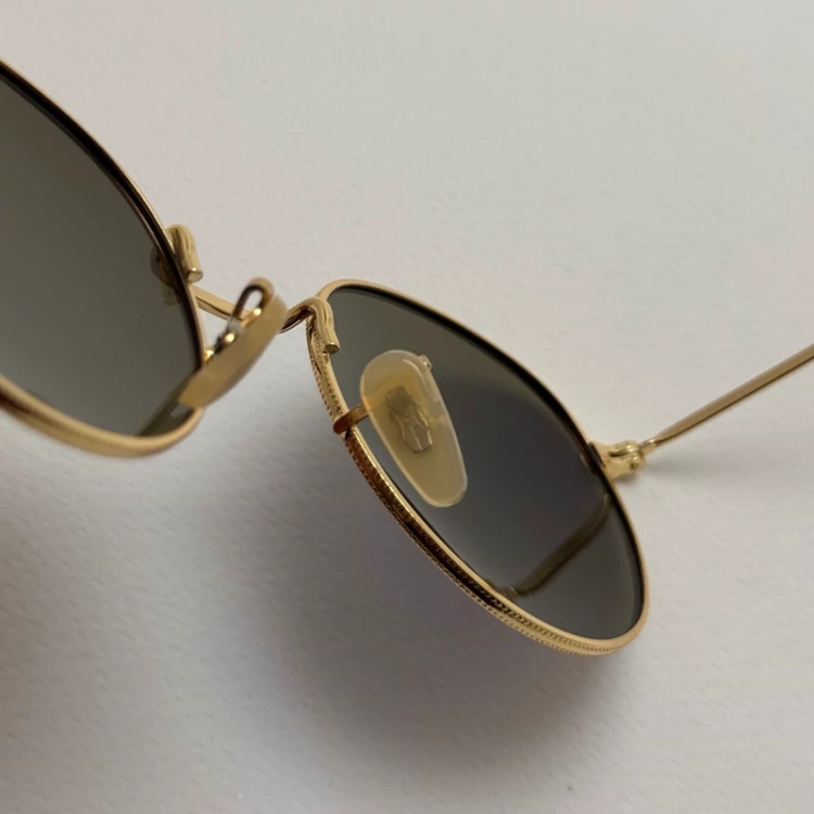 تصویر عینک آفتابی پلاریزه گرد فوق سبک آبی فریم طلایی کد 3447