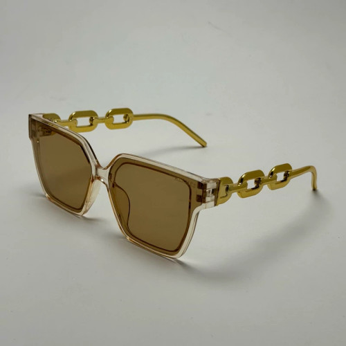 تصویر عینک آفتابی زنانه هرمس HERMES عسلی دسته زنجیری