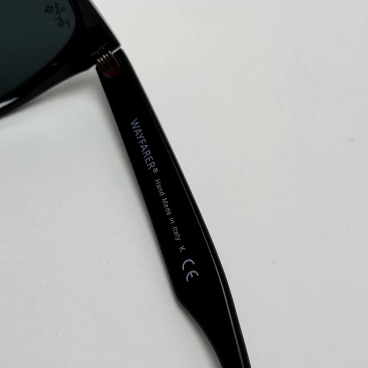 تصویر عینک آفتابی ریبن ویفرر شیشه سنگ مشکی براق به همراه پک کامل ریبن Rayban WAYFARER RB 2140 سایز 54