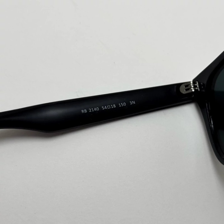 تصویر عینک آفتابی ریبن ویفرر شیشه سنگ مشکی براق به همراه پک کامل ریبن Rayban WAYFARER RB 2140 سایز 54