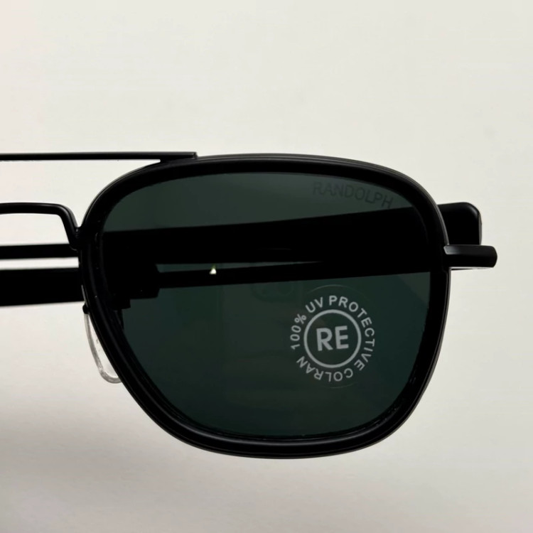 تصویر عینک آفتابی خلبانی فیوژن رندولف شیشه سنگ آنتی رفلکس تمام مشکی فول پک RANDOLPH FUSION 24K