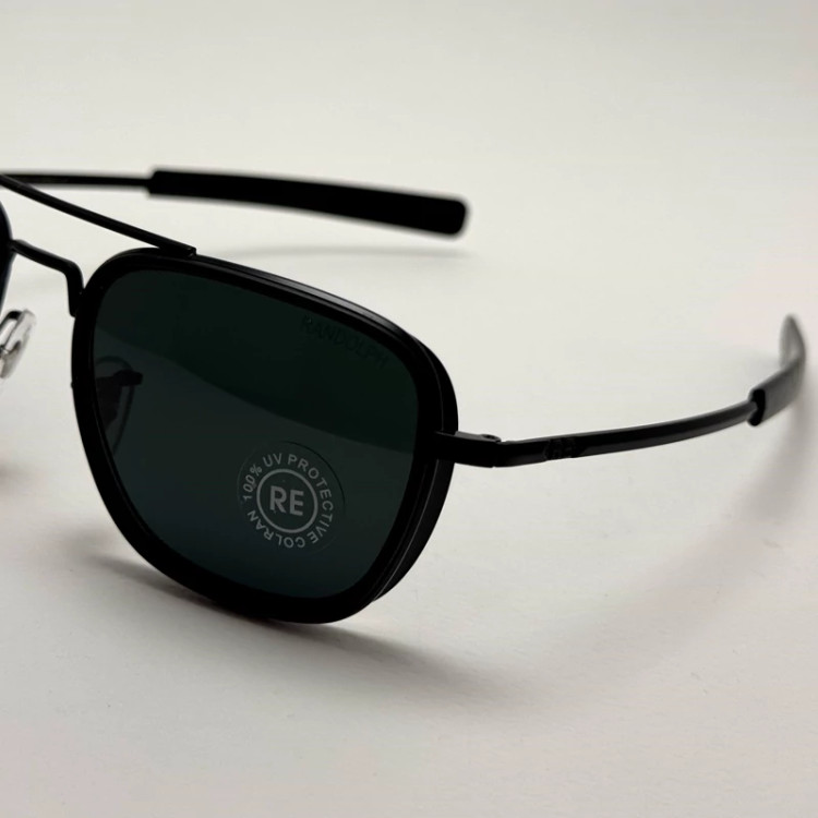 تصویر عینک آفتابی خلبانی فیوژن رندولف شیشه سنگ آنتی رفلکس تمام مشکی فول پک RANDOLPH FUSION 24K