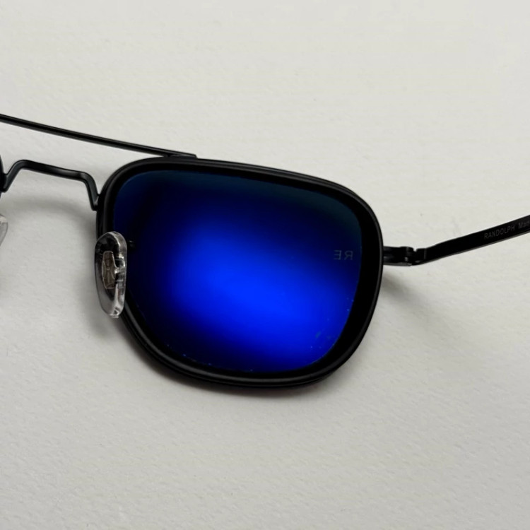 تصویر عینک آفتابی خلبانی فیوژن رندولف شیشه سنگ آنتی رفلکس تمام مشکی فول پک RANDOLPH FUSION 24K