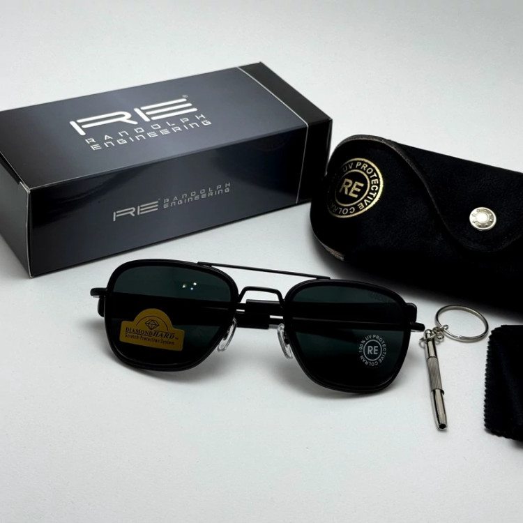 تصویر عینک آفتابی خلبانی فیوژن رندولف شیشه سنگ آنتی رفلکس تمام مشکی فول پک RANDOLPH FUSION 24K