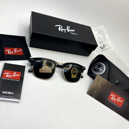 تصویر عینک آفتابی ریبن reyban کلاب مستر شیشه سنگ مشکی rb 3016 به همراه پک کامل اورجینال