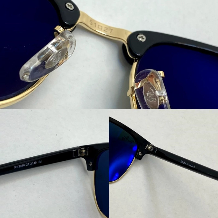تصویر عینک آفتابی ریبن reyban کلاب مستر شیشه سنگ مشکی rb 3016 به همراه پک کامل اورجینال