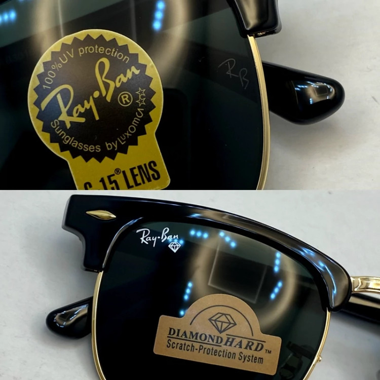 تصویر عینک آفتابی ریبن reyban کلاب مستر شیشه سنگ مشکی rb 3016 به همراه پک کامل اورجینال