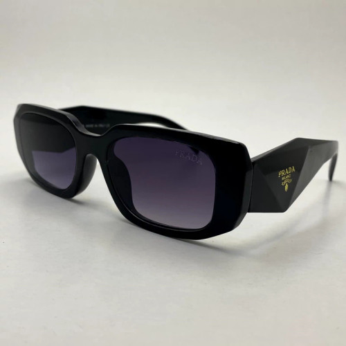 تصویر عینک آفتابی پرادا PRADA ایتالیا دسته سه بعدی مشکی کد 5916 همراه کاور و دستمال رایگان