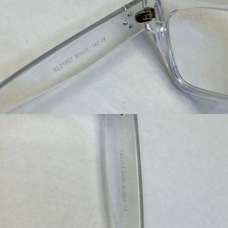 تصویر فریم عینک طبی شفاف بی رنگ سلین CELINE به همراه کاور پارچه ای و دستمال نانو رایگان