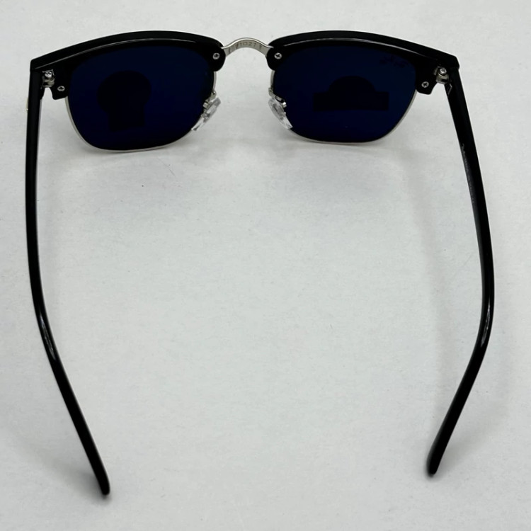 تصویر عینک آفتابی کلاب مستر ریبن rayban شیشه سنگ مشکی فریم نقره ای به همراه پک کامل RB 3016