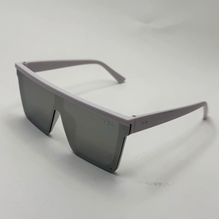 تصویر عینک آفتابی ysl سفید آیینه ای کد 2001