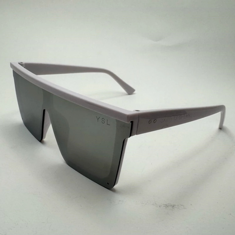 تصویر عینک آفتابی ysl سفید آیینه ای کد 2001