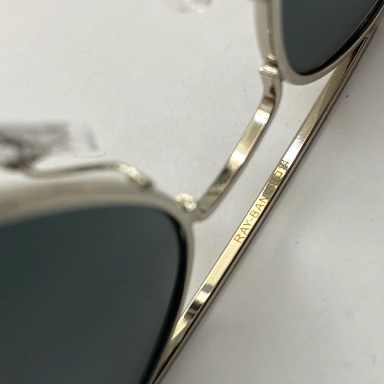 تصویر عینک آفتابی ریبن خلبانی rayban مشکی نقره ای با پک کامل ریبن