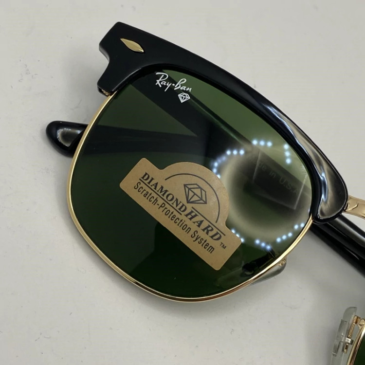 تصویر عینک آفتابی ریبن کلاب مستر شیشه سنگ سبز RB3016