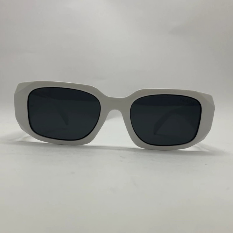 تصویر عینک آفتابی پرادا سه بعدی سفید لولا فلزی