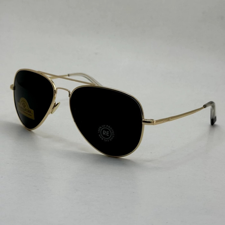 تصویر عینک آفتابی خلبانی رندولف شیشه سنگ مدل کانکورد آنتی رفلکس مشکی فریم طلایی فول پک RANDOLPH AVIATOR CR 231 24K GOLD