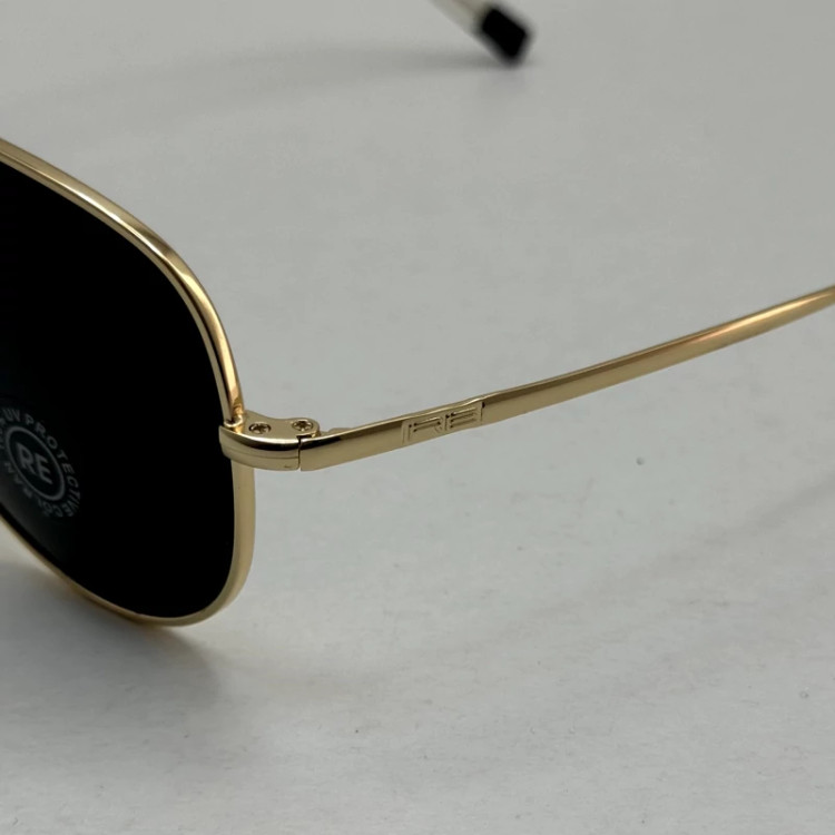 تصویر عینک آفتابی خلبانی رندولف شیشه سنگ مدل کانکورد آنتی رفلکس مشکی فریم طلایی فول پک RANDOLPH AVIATOR CR 231 24K GOLD