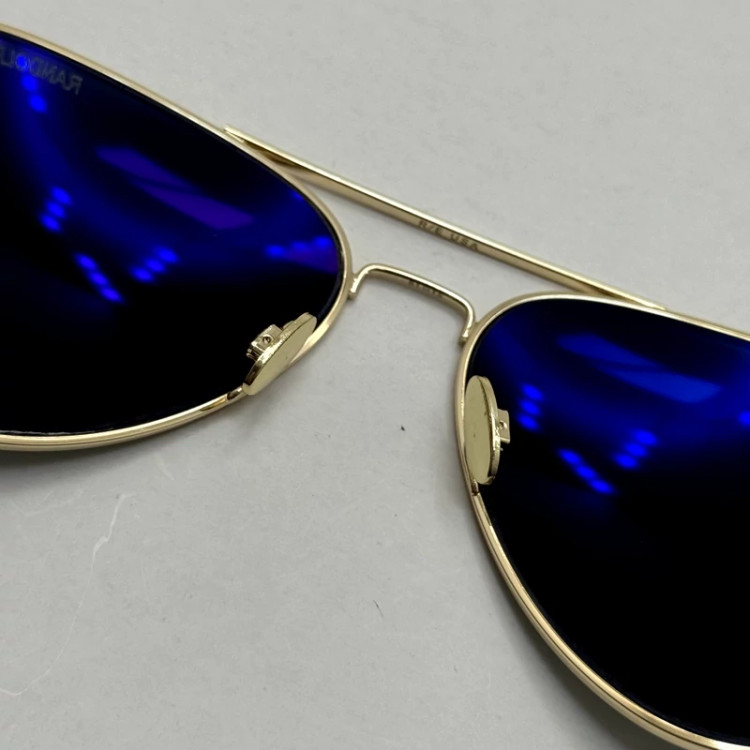 تصویر عینک آفتابی خلبانی رندولف شیشه سنگ مدل کانکورد آنتی رفلکس مشکی فریم طلایی فول پک RANDOLPH AVIATOR CR 231 24K GOLD