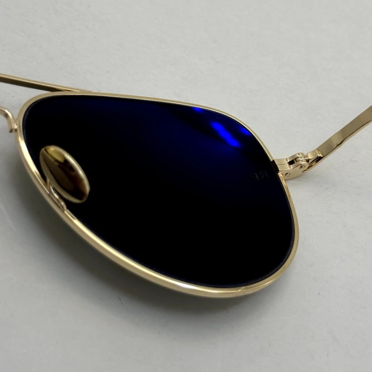 تصویر عینک آفتابی خلبانی رندولف شیشه سنگ مدل کانکورد آنتی رفلکس مشکی فریم طلایی فول پک RANDOLPH AVIATOR CR 231 24K GOLD