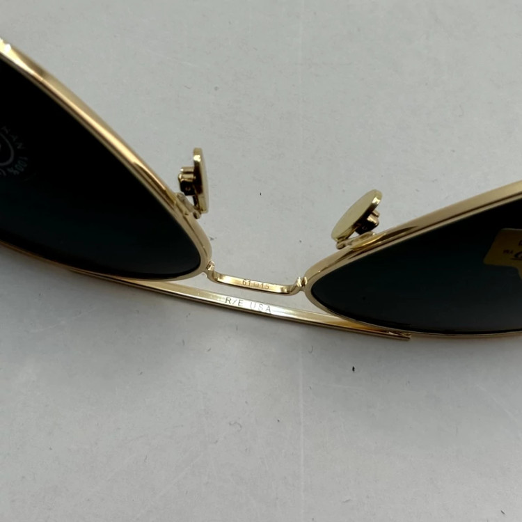 تصویر عینک آفتابی خلبانی رندولف شیشه سنگ مدل کانکورد آنتی رفلکس مشکی فریم طلایی فول پک RANDOLPH AVIATOR CR 231 24K GOLD