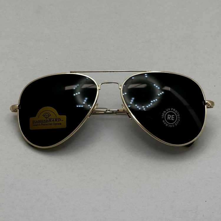 تصویر عینک آفتابی خلبانی رندولف شیشه سنگ مدل کانکورد آنتی رفلکس مشکی فریم طلایی فول پک RANDOLPH AVIATOR CR 231 24K GOLD