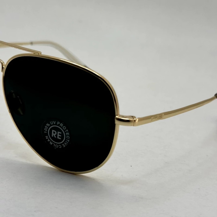 تصویر عینک آفتابی خلبانی رندولف شیشه سنگ مدل کانکورد آنتی رفلکس مشکی فریم طلایی فول پک RANDOLPH AVIATOR CR 231 24K GOLD