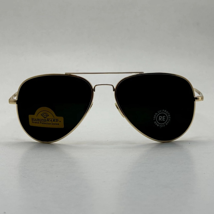 تصویر عینک آفتابی خلبانی رندولف شیشه سنگ مدل کانکورد آنتی رفلکس مشکی فریم طلایی فول پک RANDOLPH AVIATOR CR 231 24K GOLD
