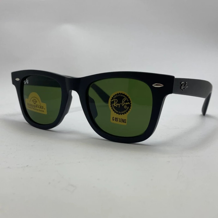 تصویر عینک ویفرر ریبن Rayban WAYFARER مشکی مات شیشه سنگ نشکن زد خش با پک کامل ریبن RB 2140