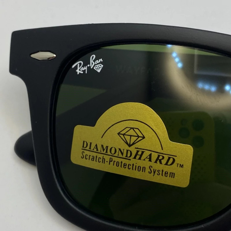 تصویر عینک ویفرر ریبن Rayban WAYFARER مشکی مات شیشه سنگ نشکن زد خش با پک کامل ریبن RB 2140