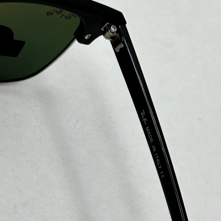 تصویر عینک آفتابی کلاب مستر ریبن reyban شیشه سنگ آنتی رفلکس سبز فریم نقره ای به همراه پک کامل اورجینال RB 3016