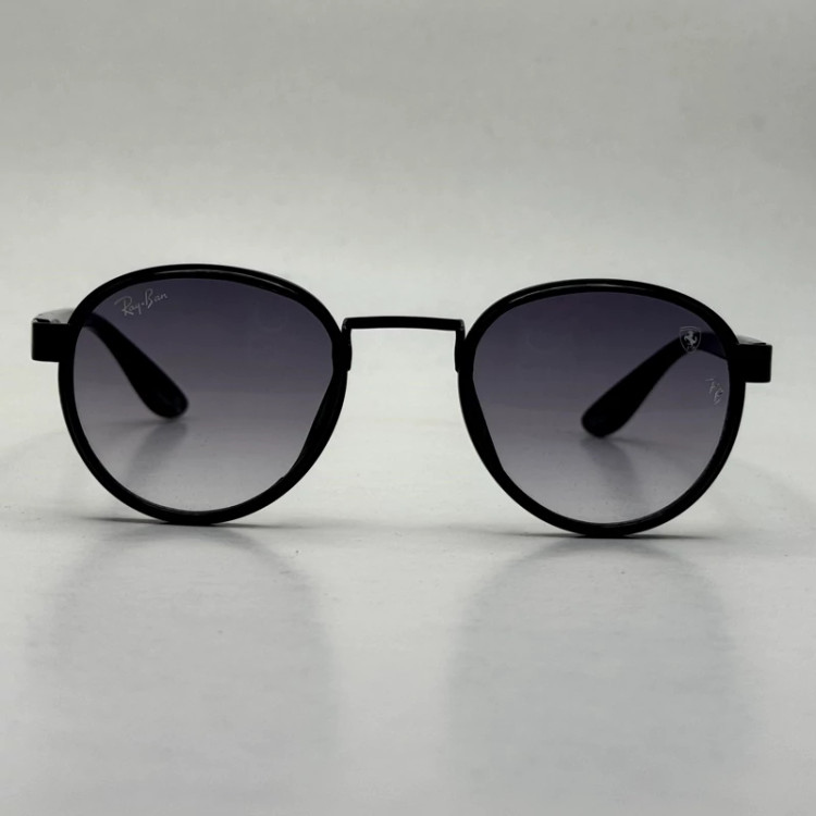 تصویر عینک آفتابی گرد ریبن فراری مشکی با پک کاملRayban Ferrari RB3705