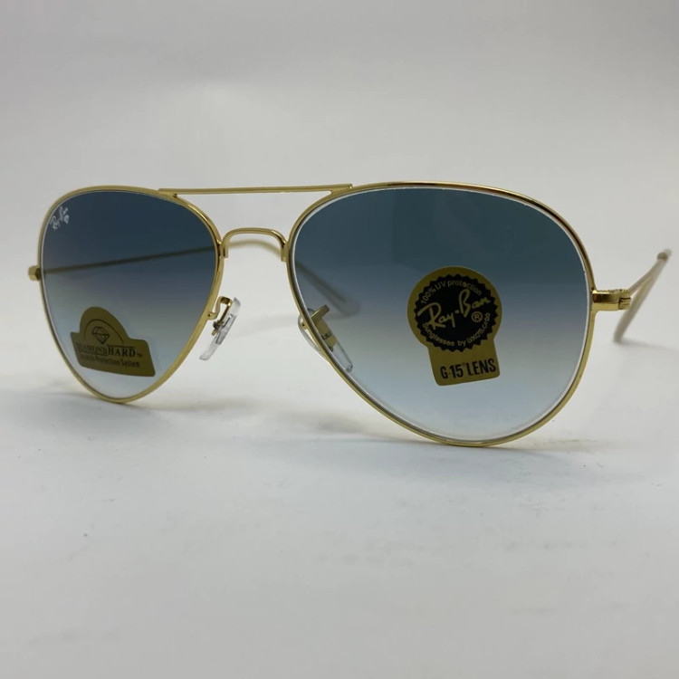 تصویر عینک ریبن خلبانی شیشه سنگ آبی با پک کامل اورجینال نشکن و زد خش ، زد اشعه ، زد زنگ