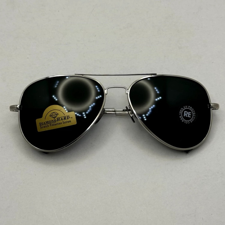 تصویر عینک آفتابی خلبانی رندولف شیشه سنگ مدل کانکورد آنتی رفلکس مشکی فریم نقره ا فول پک اصلی RANDOLPH AVIATOR CR 231 24K