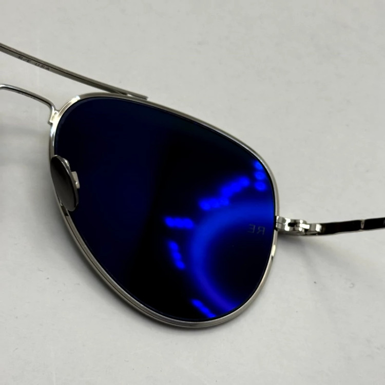 تصویر عینک آفتابی خلبانی رندولف شیشه سنگ مدل کانکورد آنتی رفلکس مشکی فریم نقره ا فول پک اصلی RANDOLPH AVIATOR CR 231 24K