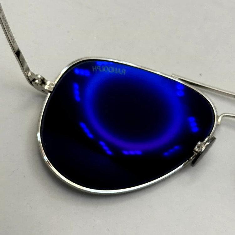 تصویر عینک آفتابی خلبانی رندولف شیشه سنگ مدل کانکورد آنتی رفلکس مشکی فریم نقره ا فول پک اصلی RANDOLPH AVIATOR CR 231 24K