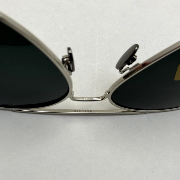 تصویر عینک آفتابی خلبانی رندولف شیشه سنگ مدل کانکورد آنتی رفلکس مشکی فریم نقره ا فول پک اصلی RANDOLPH AVIATOR CR 231 24K