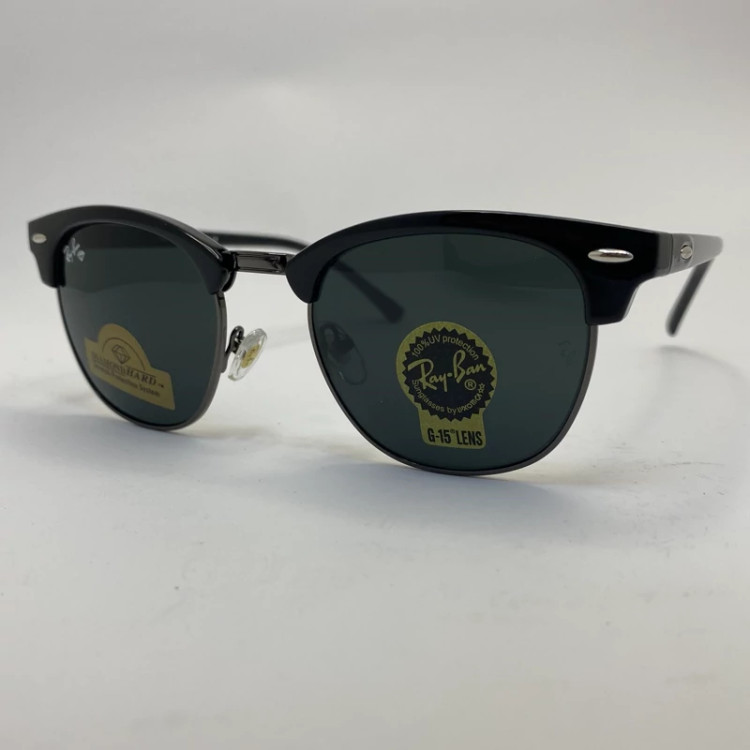 تصویر عینک ریبن rayban کلاب مستر شیشه سنگ مشکی RB 3016 با پک کامل ریبن (جعبه،کیف،دستمال نانو،شناسنامه،کاتالوگ)