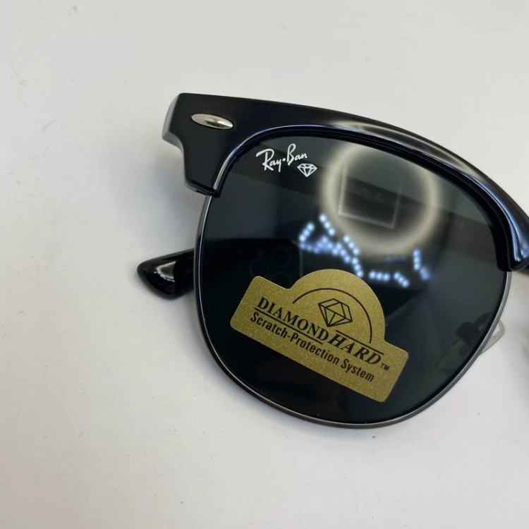 تصویر عینک ریبن rayban کلاب مستر شیشه سنگ مشکی RB 3016 با پک کامل ریبن (جعبه،کیف،دستمال نانو،شناسنامه،کاتالوگ)