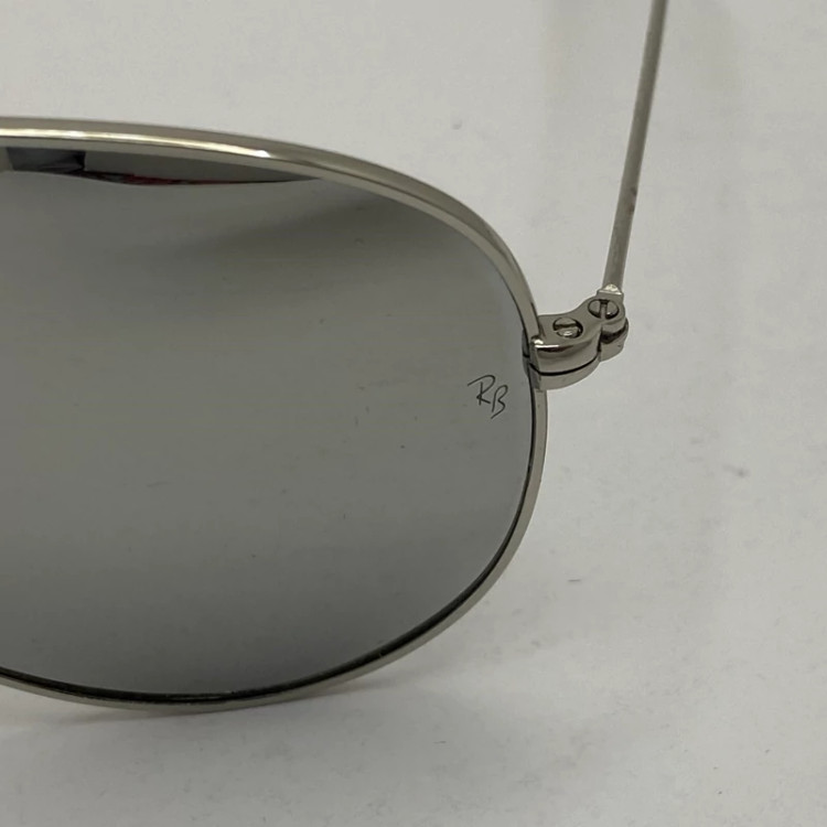 تصویر عینک ریبن خلبانی آینه ای شیشه سنگ با پک کامل اورجینال rayban aviator RB 3026